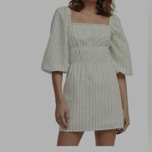 Charlie Holiday White and Green Palm Dress